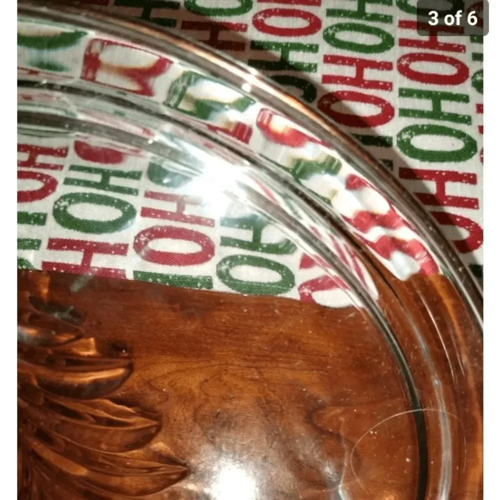 Vintage Indiana Glass 13 Inch Christmas Tree Platter & Matching Mikasa Nut Bowl